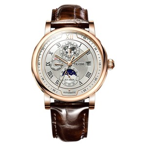 2023 Business Waterproof Mens Mechanical Watches Leather Watch for Men Moon Phase <strong>Automatic</strong> <strong>Wristwatch</strong> - Product Image 1