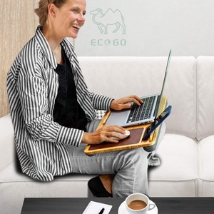 Soporte portátil de bambú Premium para computadora portátil con orificios de ventilación, soporte para computadora portátil, alfombrilla de ratón, escritorio de regazo - Product Image 5