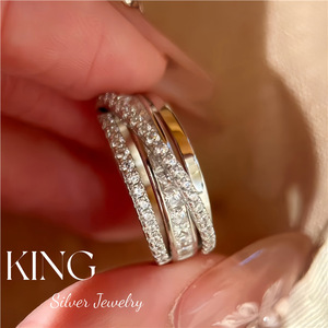 Bague en argent sterling S925 King Silver Jewelry, sertie de pierres, pour femme, à porter au quotidien - Product Image 2