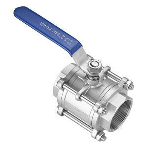 Vannes à boisseau sphérique 3 pièces en acier inoxydable, filetage femelle 2 voies, personnalisables OEM, pour le contrôle manuel de l'eau, du gaz et du mazout - Product Image 1