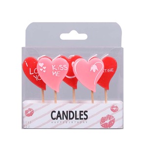 Bougies d'anniversaire personnalisées en paraffine écologique en forme de petit cœur <span class=keywords><strong>rouge</strong></span> pour la Saint-Valentin, Noël, la remise des diplômes - Décoration de gâteau - Product Image 5