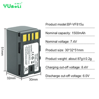 Stok baterai kamera 1500mAh BN-VF815 VF815 BNVF815 VF815U untuk JVC GR-D720US GR-D728 GR-D771 GR-D720 GR-D740US