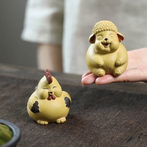 Adornos de Té Yixing Zisha, Lindos Pollitos y Ovejas Redondos, Decoraciones Creativas para Mesa de Té, Decoración del Hogar - Product Image 2