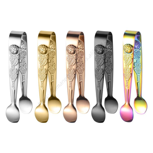 Pince à glace vintage en acier inoxydable Syh1213 pour cuisine, outils de bar au design artisanal avec clip de service en métal floral pour aliments – Vente en gros - Product Image 1