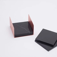Plateau à tasses et sous-tasses à thé et à café, nouveaux Design uniques, plateau en pierre de marbre, ensemble de tasses avec support en métal, dessous de plat en Agate de luxe