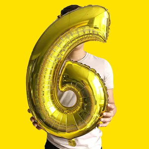 Globos de Aluminio <span class=keywords><strong>con</strong></span> Número de Oro y Plata, Suministros para Fiesta de Cumpleaños y Boda, Accesorios de Fotografía, 32 Pulgadas - Product Image 4