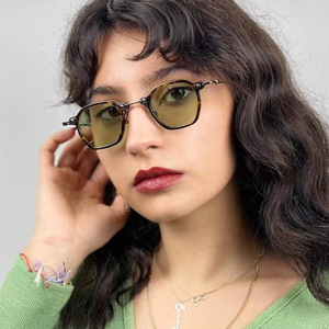2023 New Fashion Cross-Border European and American Retro Sunglasses <b>Small</b> Frame Polygonal Metal Lenses with UV400 Attribute - Product Image 2