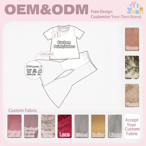 Ensemble de vêtements d'été pour <span class=keywords><strong>fillette</strong></span> avec motifs personnalisés : T-shirt graphique et pantalon évasé à pattes d'éléphant - Product Image 2