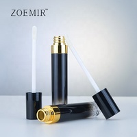 Emballage de rouge à lèvres liquide de luxe personnalisé tube de brillant à lèvres rond noir dégradé conteneur de glaçure à lèvres vide de luxe 5ml