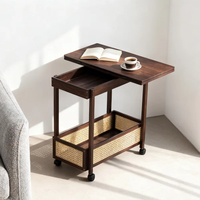 Canapé mobile moderne en bois de bambou pour salon, petite table basse pliante multifonctionnelle avec rangement, facile à nettoyer, meubles pour la maison