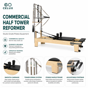 Reformer <span class=keywords><strong>de</strong></span> Pilates <span class=keywords><strong>de</strong></span> Madera <span class=keywords><strong>de</strong></span> Arce para Uso Comercial en Estudio <span class=keywords><strong>de</strong></span> Yoga 2026 con Media Torre Ajustable y Duradera, Máquina <span class=keywords><strong>de</strong></span> Fitness Ecológica - Product Image 5