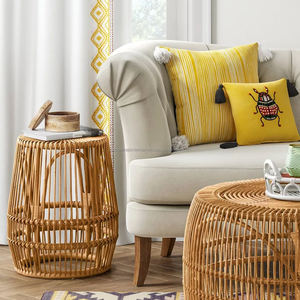 Rattan Cage Accent <b>Table</b> Natural, Natural Rattan <b>Round</b> <b>Side</b> <b>Table</b> Wholesale Made in Vietnam - Product Image 3