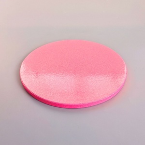 Base Redonda para Pastel de Cartón Corrugado SunShine, Impresa en Blanco y Rosa, de 6, 8 y 10 Pulgadas, 12 mm de Grosor, con Logotipo - Product Image 3