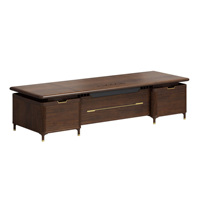 Bureau de direction moderne en bois massif de style chinois et combinaison de chaise, mobilier de bureau de luxe, commercial
