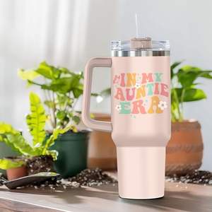 Gobelet en acier inoxydable personnalisé Auntie Era avec poignée Cadeau d'<span class=keywords><strong>annonce</strong></span> pour bébé Bouteille d'eau My Auntie Era Travel Cup - Product Image 2