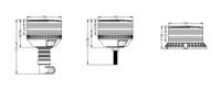 Feux de signalisation LED bicolores ambre-vert 48W certifiés ECE R10 CE ROHS, 12-24V, montage magnétique, lampe stroboscopique d'avertissement pour camion