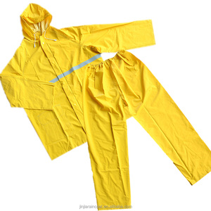 Logo personnalisé salut viz pvc combinaison de pluie imperméable robuste manteau de pluie pour adultes, hommes 2 pièces pvc polyester imperméable - Product Image 1