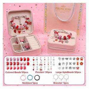 Premium Educational DIY Girls <b>Plastic</b> Fantasy Sci-Fi Jewelry Set Colorful <b>Beads</b> Fashion Charms Double-Layer Jewelry Box - Product Image 3