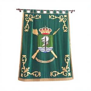 Customized Lace Hand Embroidered Button on Family Crest <b>Frame</b> Badges with Solid Color Design Bullion Wire Mylar Silk Materials - Product Image 1