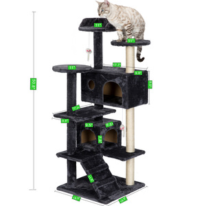 Arbre à chat de 51 pouces avec griffoir et plateforme de saut pour chats d'intérieur - Product Image 3
