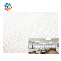 Placa de Techo Cuadrada Moderna de PVC y Placa de Yeso, Insonorizada e Ignífuga Clase A, 24x24, para Apartamentos, Centros Comerciales, Hoteles, Hospitales, Gimnasios, Talleres