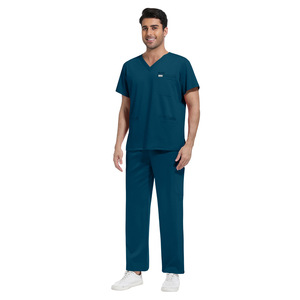 Conjunto de Uniforme Médico para <span class=keywords><strong>Hombre</strong></span> con Logotipo Personalizado, Secado Rápido, Transpirable, Cuello en V, <span class=keywords><strong>Pantalones</strong></span> con Múltiples Bolsillos - Product Image 6