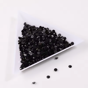 Diamantes de imitación de cristal negros grandes personalizados de alta calidad, Parte posterior plana sin Hotfix - Product Image 2