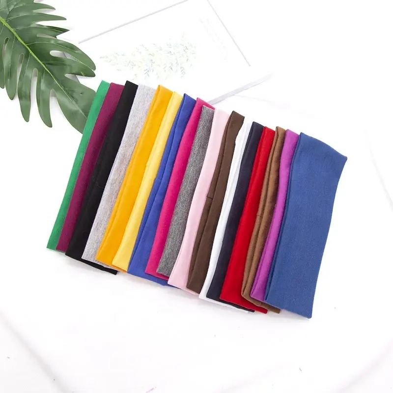 New Yoga Hair Bands Solid Color Sports Elastic Headbands Ribbon Fitness Yoga Headwear Unisex Women Men Sweat Headband Sweatband