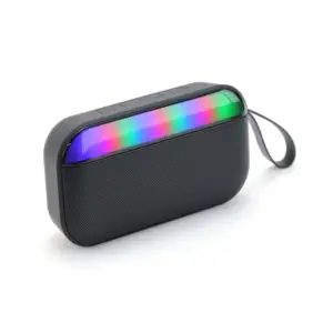 미니 휴대용 FM 라디오 서브 우퍼베이스 LED RGB 야간 조명 사용자 정의 로고 블루투스 스피커 BT 무선 홈 파티