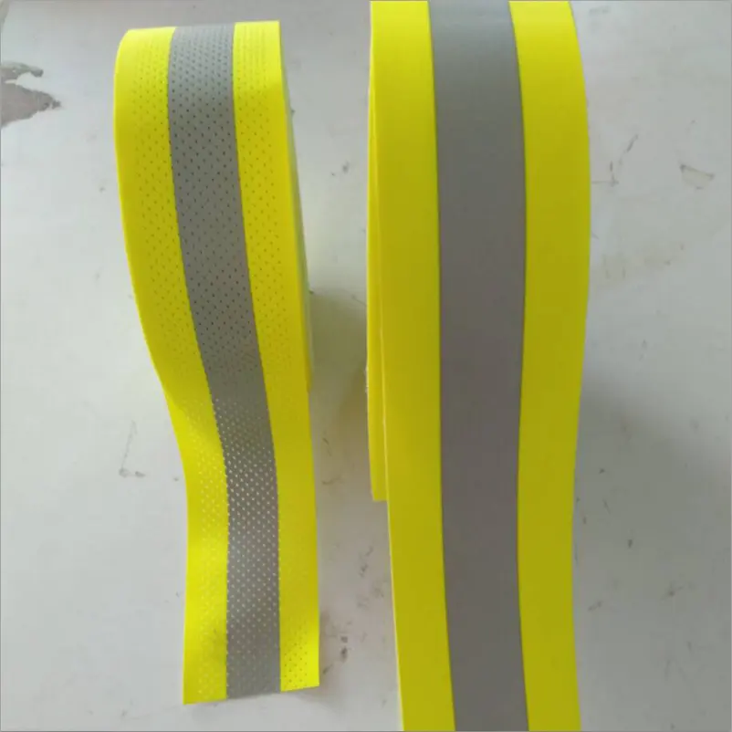 100% cotton yellow aramid fire flame retardant retro reflective fabric non elastic tape band material for fire fighting clothing