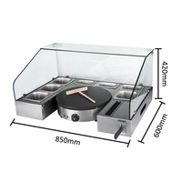 Nouvelle Arrivée Autre Machine à Collation Électrique à Crêpes, Crêpière Commerciale en Acier Inoxydable, Station de Service à Crêpes