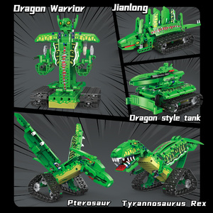 5 in 1 RC Roboter Dino Baukästen APP Fernbedienung Programmierung Bausteine Mechanisches Dinosaurier Spielzeug für pädagogische STEM - Product Image 4