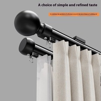 Nouvelle Tringle à Rideaux Courbe en Alliage d'Aluminium Simple et Double, Durable, Moderne, à Glissière, Installation Facile pour la Décoration Intérieure 2025