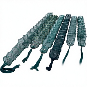 Nasse à crevettes en fil d'acier, pliable, avec options sans nœuds ou nouées, multi-segments, pour la capture d'anguilles, ligne <span class=keywords><strong>de</strong></span> pêche - Product Image 1
