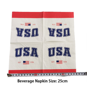Servilletas de Papel Biodegradables Modernas de 3 Capas con la Bandera Americana, Personalizadas para Cócteles, Patrióticas, Día de los Veteranos, Día de las Elecciones, 4 de Julio, Día de la <span class=keywords><strong>Independencia</strong></span> - Product Image 1