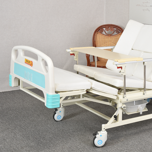 Cama de Enfermería Médica con manivela giratoria <span class=keywords><strong>lateral</strong></span> multifunción, cama de hospital para pacientes con UCI curvada completa, orinal para inodoro, cama de cuidado en el hogar - Product Image 2