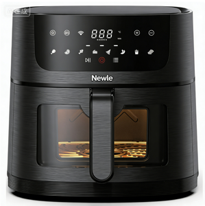 Nouvelle friteuse à <span class=keywords><strong>air</strong></span> numérique 6L avec fenêtre visible, 1500W, chauffage en acier inoxydable 304, 8 préréglages, écran tactile LED, LFGB FDA, antiadhésive, compatible lave-vaisselle - Product Image 1