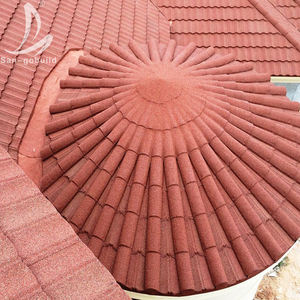 Draps de toit <span class=keywords><strong>en</strong></span> métal revêtu de pierre décorative, plante classique, approvisionnement de plaques, <span class=keywords><strong>en</strong></span> aluminium-zinc, noir ondulé - Product Image 6