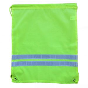Sac à dos de sécurité haute visibilité en polyester Ripstop avec cordon de serrage, idéal pour le shopping, personnalisable, promotionnel, pour la course à pied - Product Image 5
