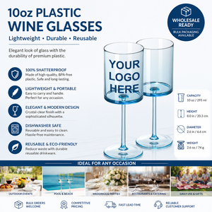 10 Oz Square Cocktail Glasses <strong>Blue</strong> Wine Glasses Colored Stemmed Plastic Drinkware <strong>Champagne</strong> <strong>Flute</strong> with Long <strong>Stem</strong> - Product Image 2
