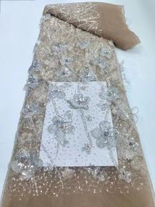 خرز أسود دانتيل قماش فضي أرجواني أخضر كريستال دانتيل قماش إلى المكسيك - Product Image 4