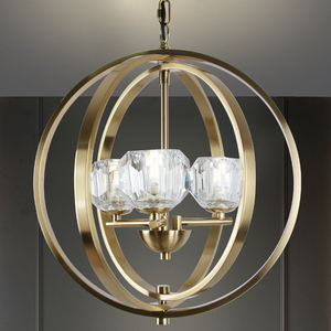 New Decorative Pendant Light Modern Brass Suspended Lighting Nordic Crystal Hanging Lamp with G9 <b>Bulb</b> for Home Dining Light - Product Image 6