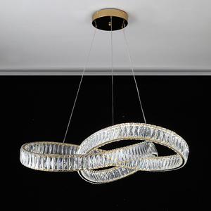 Per MEEROSEE MD98043 lampadario LED regolabile in altezza incrociato 2 anelli con <span class=keywords><strong>sospensione</strong></span> di cristallo per soggiorno o <span class=keywords><strong>camera</strong></span> <span class=keywords><strong>da</strong></span> <span class=keywords><strong>letto</strong></span> - Product Image 3