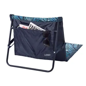 ตั้งแคมป์กลางแจ้งแบบพกพา 100% โพลีเอสเตอร์ Chaise <span class=keywords><strong>Sea</strong></span> Beach เตียงเก้าอี้อาบแดดที่กําหนดเองพับเสื่อชายหาดเก้าอี้ปรับพนักพิง - Product Image 2