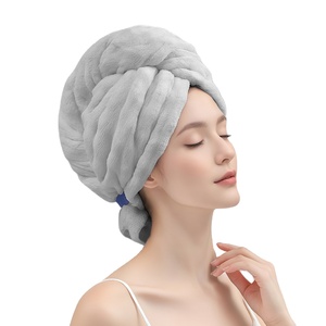 Gorro de Secado de Cabello de Felpa de Coral, Secado Rápido, Altamente Absorbente, Suave y Duradero, <span class=keywords><strong>Toalla</strong></span> de Cabello Tipo <span class=keywords><strong>Turbante</strong></span> para Baño y Ducha - Product Image 3