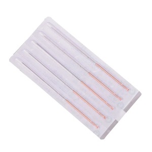 เข็มฝังเข็มฮวยโหย่วหยวนลี่แบบใช้แล้วทิ้ง ปลอดเชื้อ ผลิตจากเหล็กกล้าไร้สนิม หัวเข็มกลม บรรจุ 100 ชิ้นต่อกล่อง แบบยาวและหนา - Product Image 1