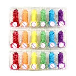 Dành cho người lớn quan hệ tình dục kẹo bán buôn nhiều màu hình dạng dương vật Marshmallow Kẹo cứng Lollipop