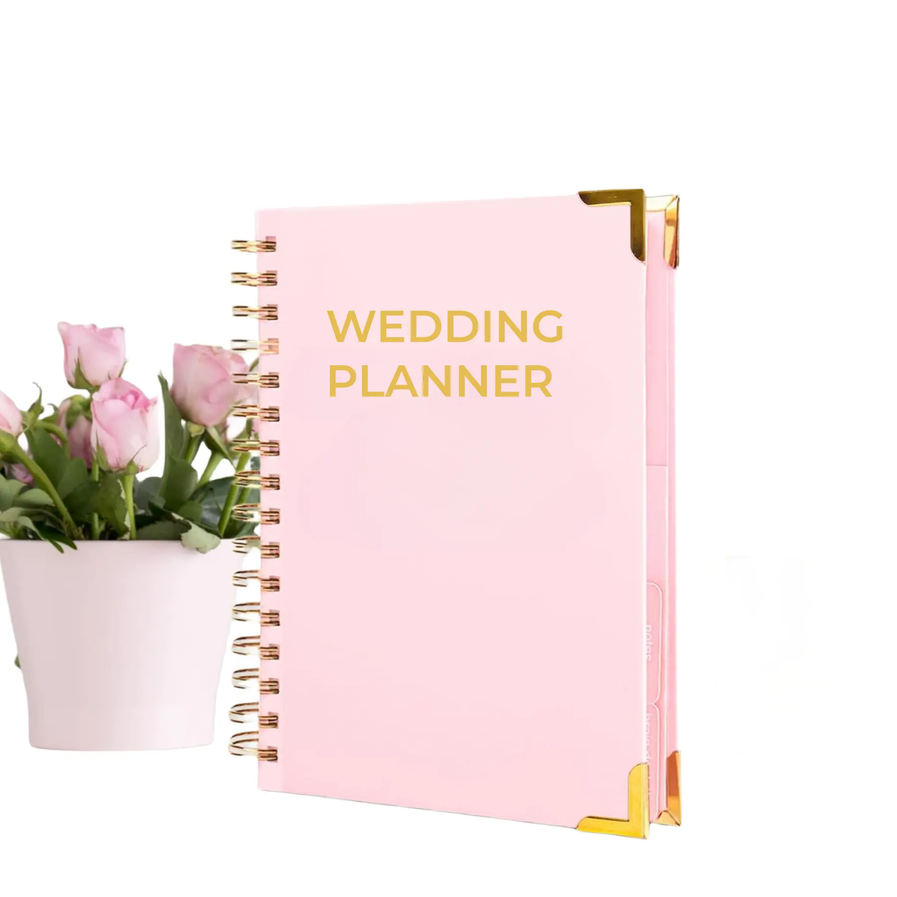 Agenda de mariage avec pochettes et agenda pour mariage planificateur de livres avec logo personnalisé pour la mariée