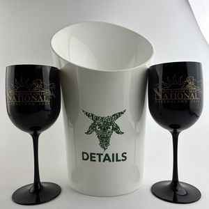 Refroidisseur de bouteille de Champagne de vin fait par acrylique blanc avec le <span class=keywords><strong>verre</strong></span> à vin en plastique blanc - Product Image 1