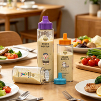 Bouteille de sauce alimentaire vide en LDPE, PET, PCR de 200 ml, 250 ml, 360 ml, 500 ml – Pot à miel transparent en plastique – Bouteille pour sauce piquante